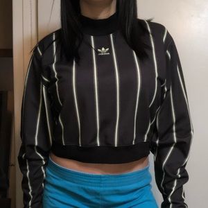 Black adidas long sleeve crop top